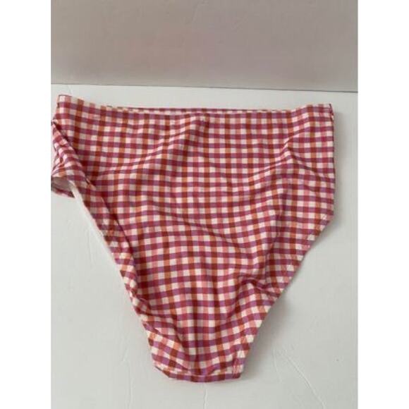 Kona Sol Pink Gingham High Waist Bikini Bottom size L - Picture 5 of 5